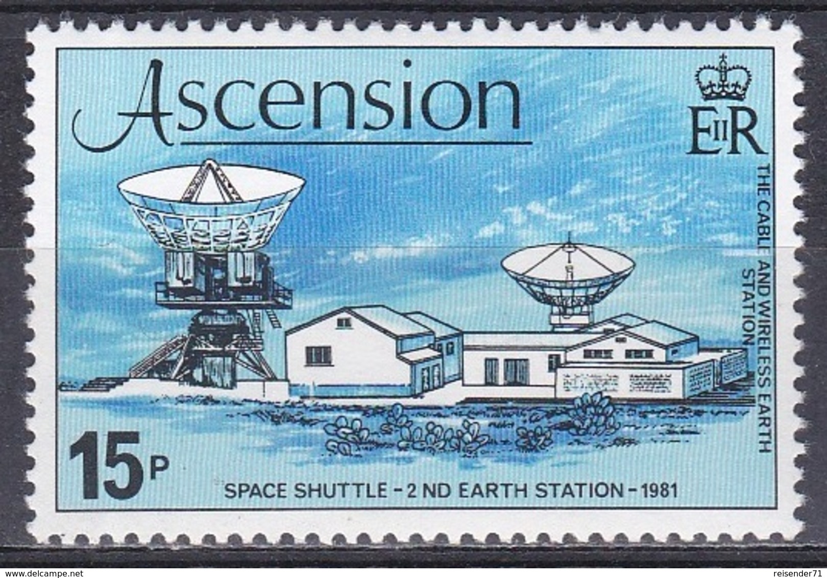 Ascension 1981 Weltall Weltraum Raumfahrt Space Shuttle Erdfunkstelle Parabolantennen Funk, Mi. 275 ** - Ascension