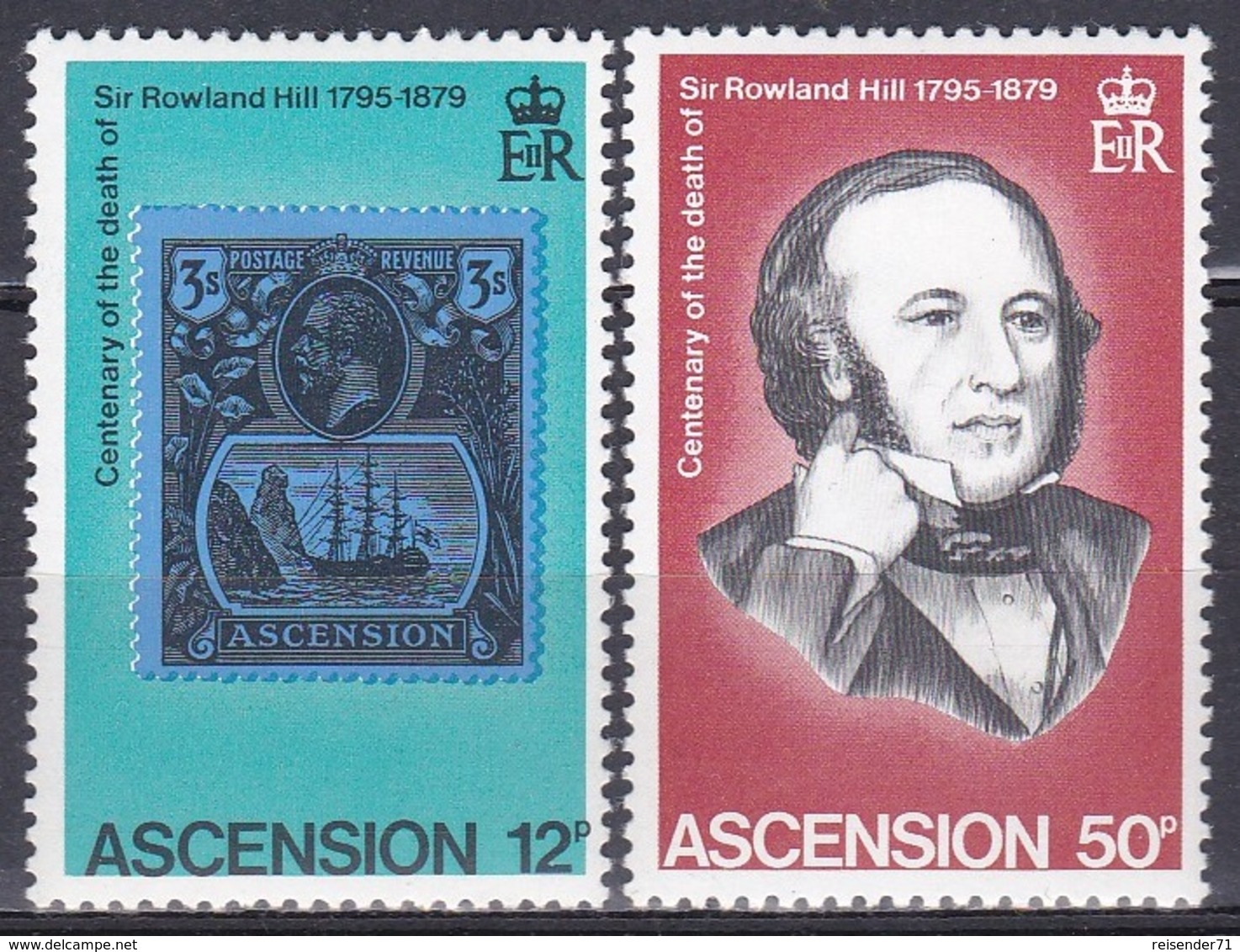 Ascension 1979 Postwesen Persönlichkeiten Rowland Hill Briefmarken Stamps Philatelie Philately, Aus Mi. 249-2 ** - Ascension