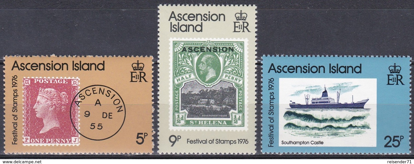 Ascension 1976 Philatelie Philately Tag Der Briefmarke Stamps Schiffe Ships Southampton Castle, Mi. 212-4 ** - Ascension