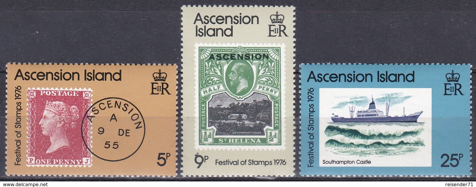 Ascension 1976 Philatelie Philately Tag Der Briefmarke Stamps Schiffe Ships Southampton Castle, Mi. 212-4 ** - Ascension