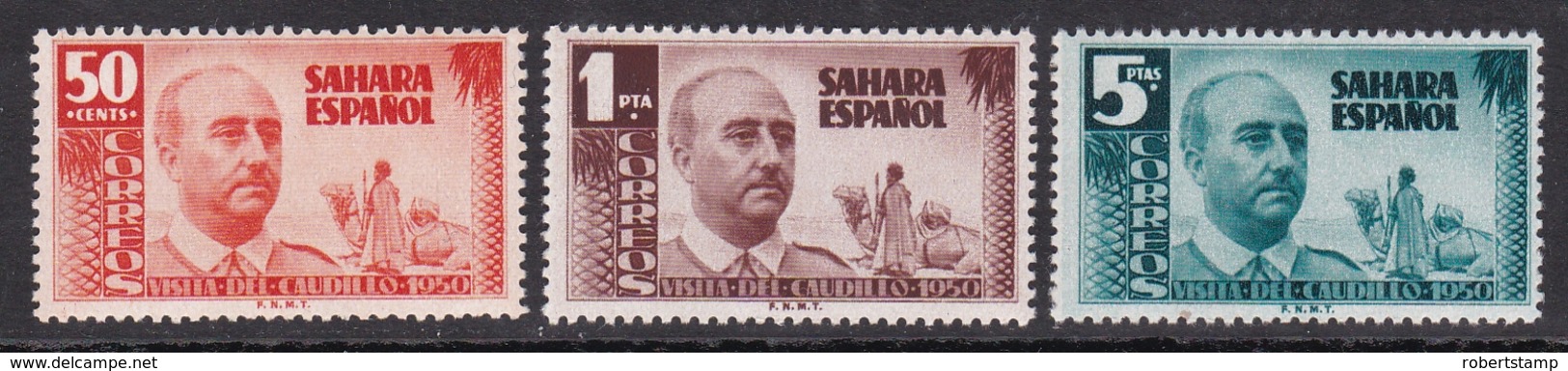 SAHARA 1951 - General Franco Serie Nueva Sin Fijasellos Edifil Nº 88/90 - MNH - - Sahara Español
