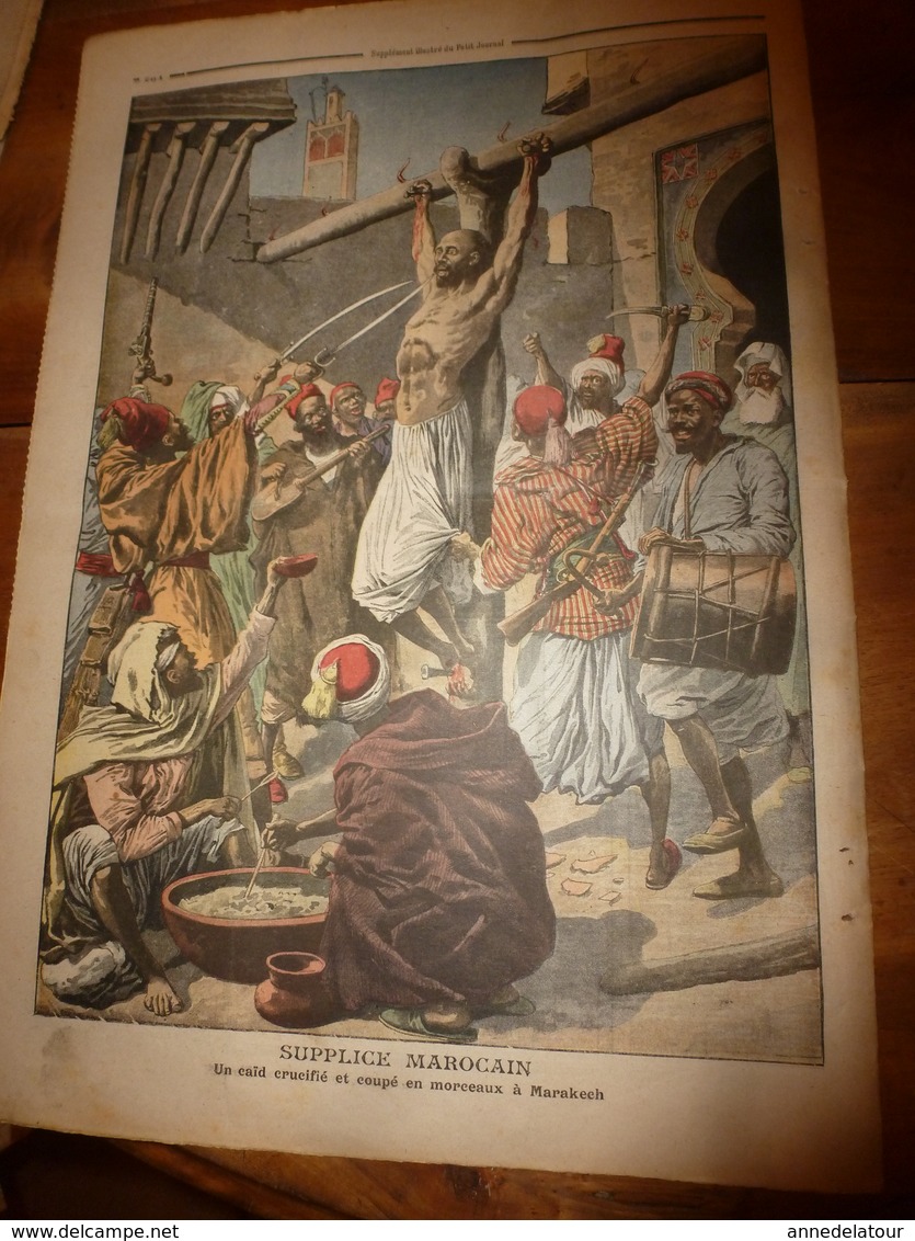 1908 LE PETIT JOURNAL:Supplice Marocain à Marakech; Celestin Branchu Le Gréviste De Commercy;Journal D'un Amoureux;etc - Le Petit Journal