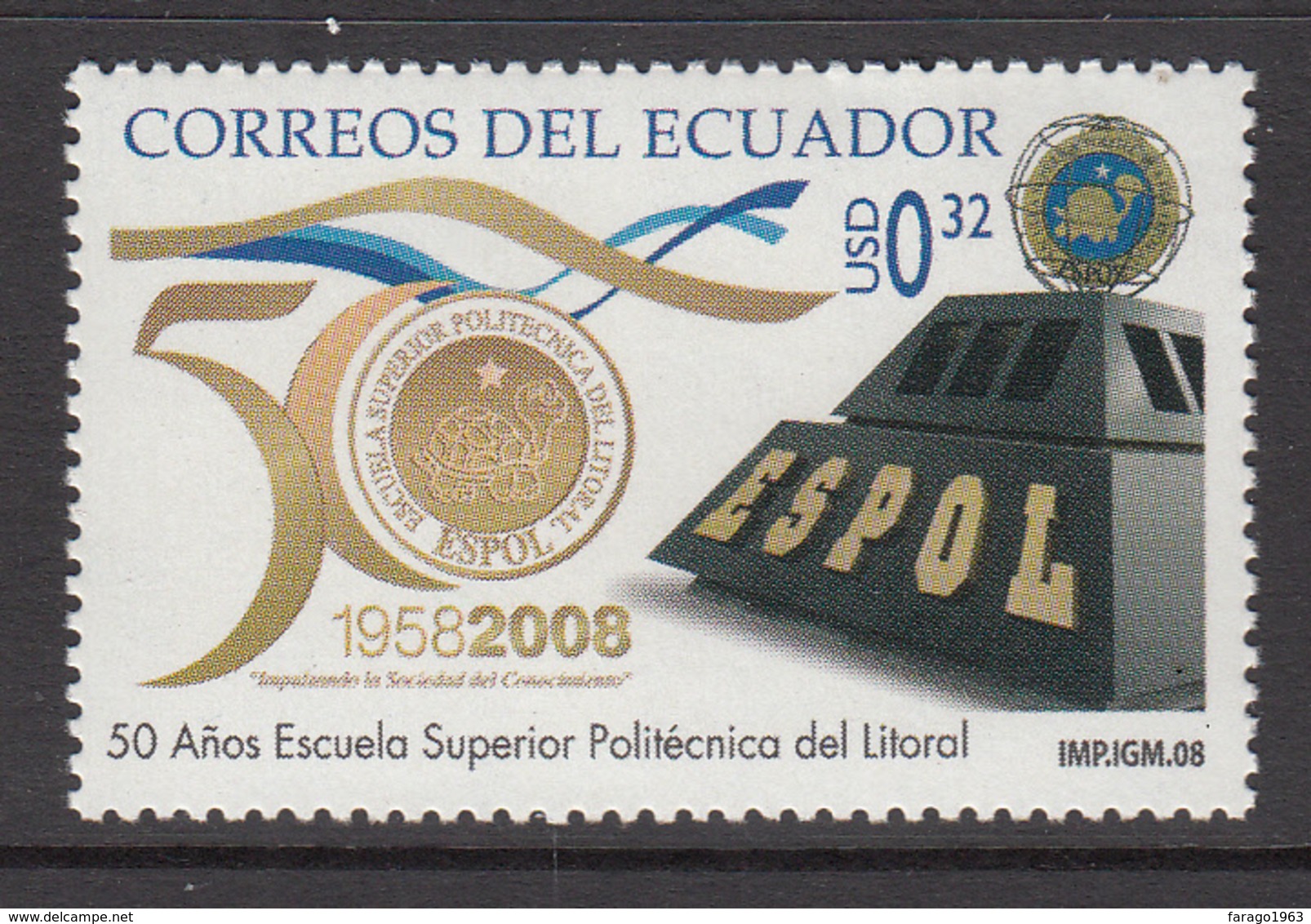 2008 Ecuador Polytechnic School Education Complete Set Of 1  MNH - Ecuador