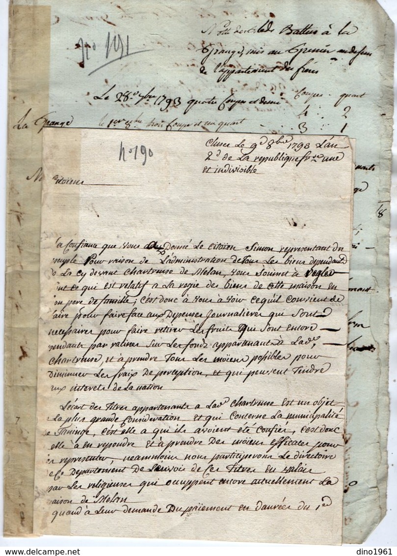 VP14.167 - Haute - Savoie - CLUSES 1793 - Lettre & Document Concernant La Chartreuse De Mélan à TANINGES - Manuscrits