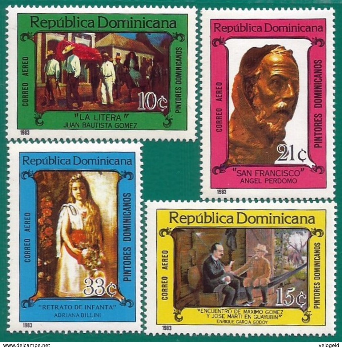 Rep. Dominicana. Dominican Republic. 1983. Scott # C393 / 96. Pintores Dominicanos - República Dominicana