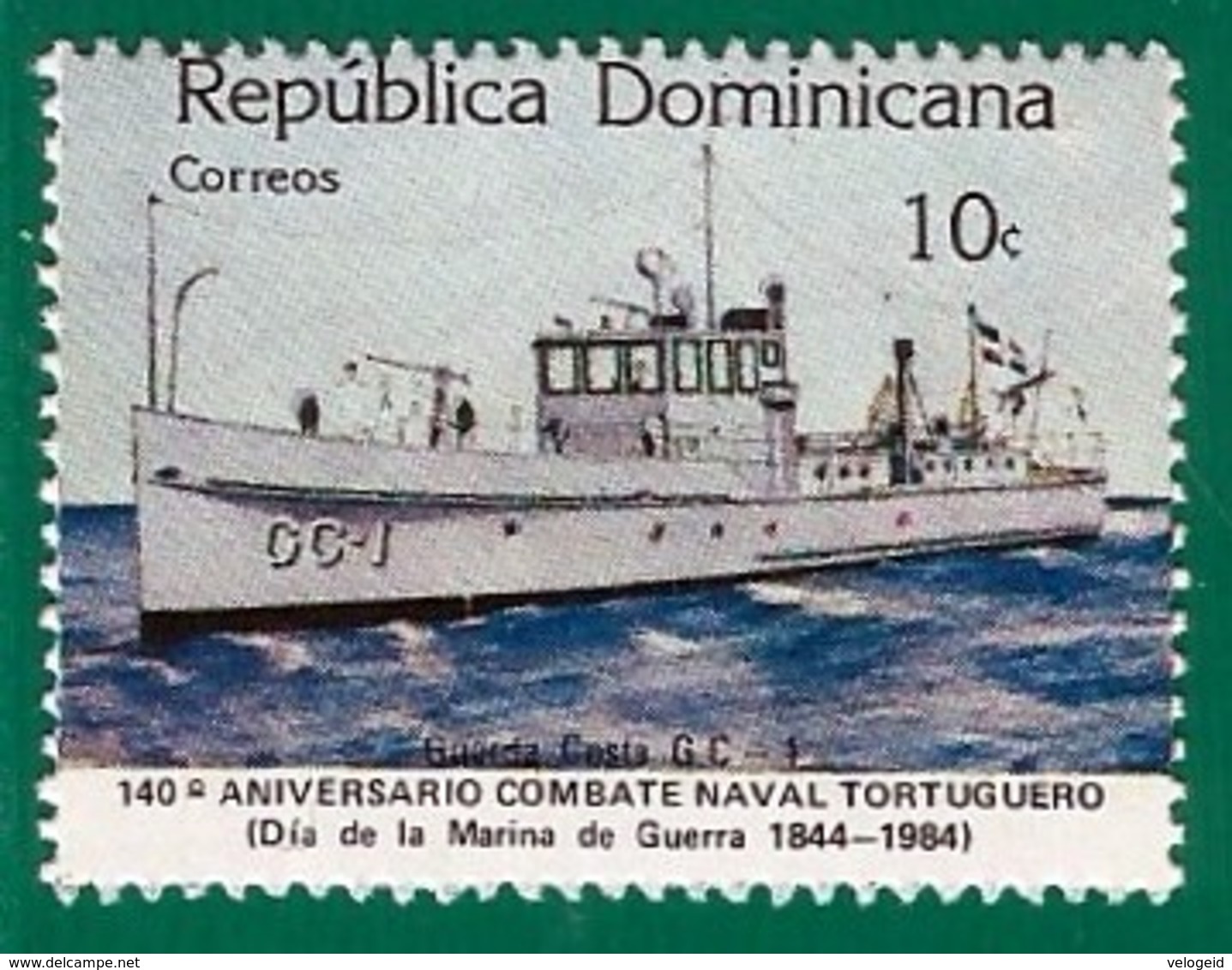 Rep. Dominicana. Dominican Republic. 1984. Scott # 903. Batalla De Tortuguero. Dia De La Marina. Guarda Costas - República Dominicana