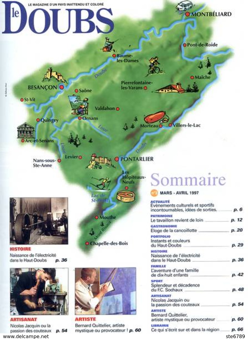 LE DOUBS N° 3 1997 La Cancoillotte , Haut Doubs Electricité , Couteaux , FC Sochaux - Tourismus Und Gegenden