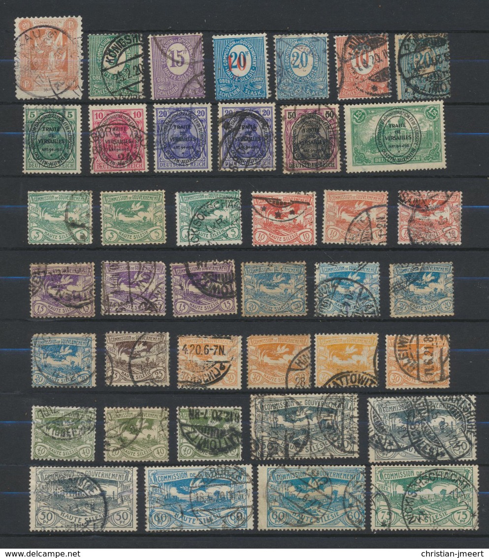 Silésie Et Traité De Versailles  Lot De 40 Timbres Oblitérés - Schlesien