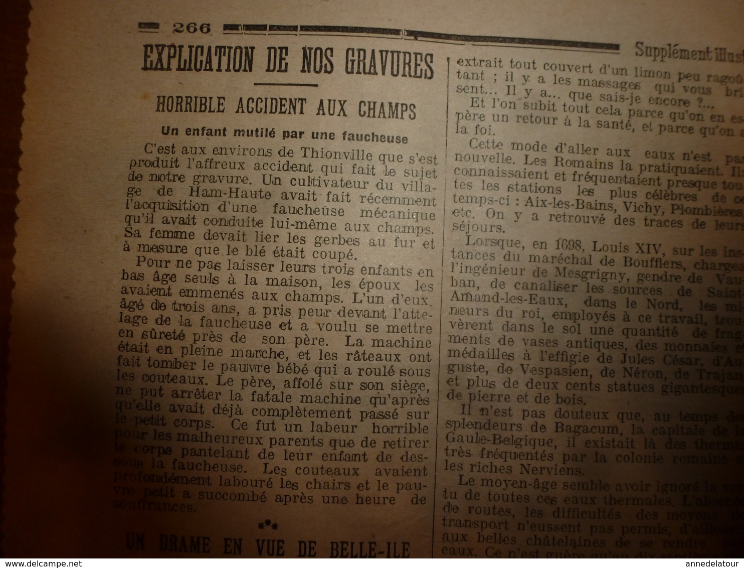 1908 LE PETIT JOURNAL:Horrible Accident à Ham-Haute,Thionville;Congrès Aléniste,Dijon;Stépan Le Nihiliste;Belle-Île;etc - Le Petit Journal