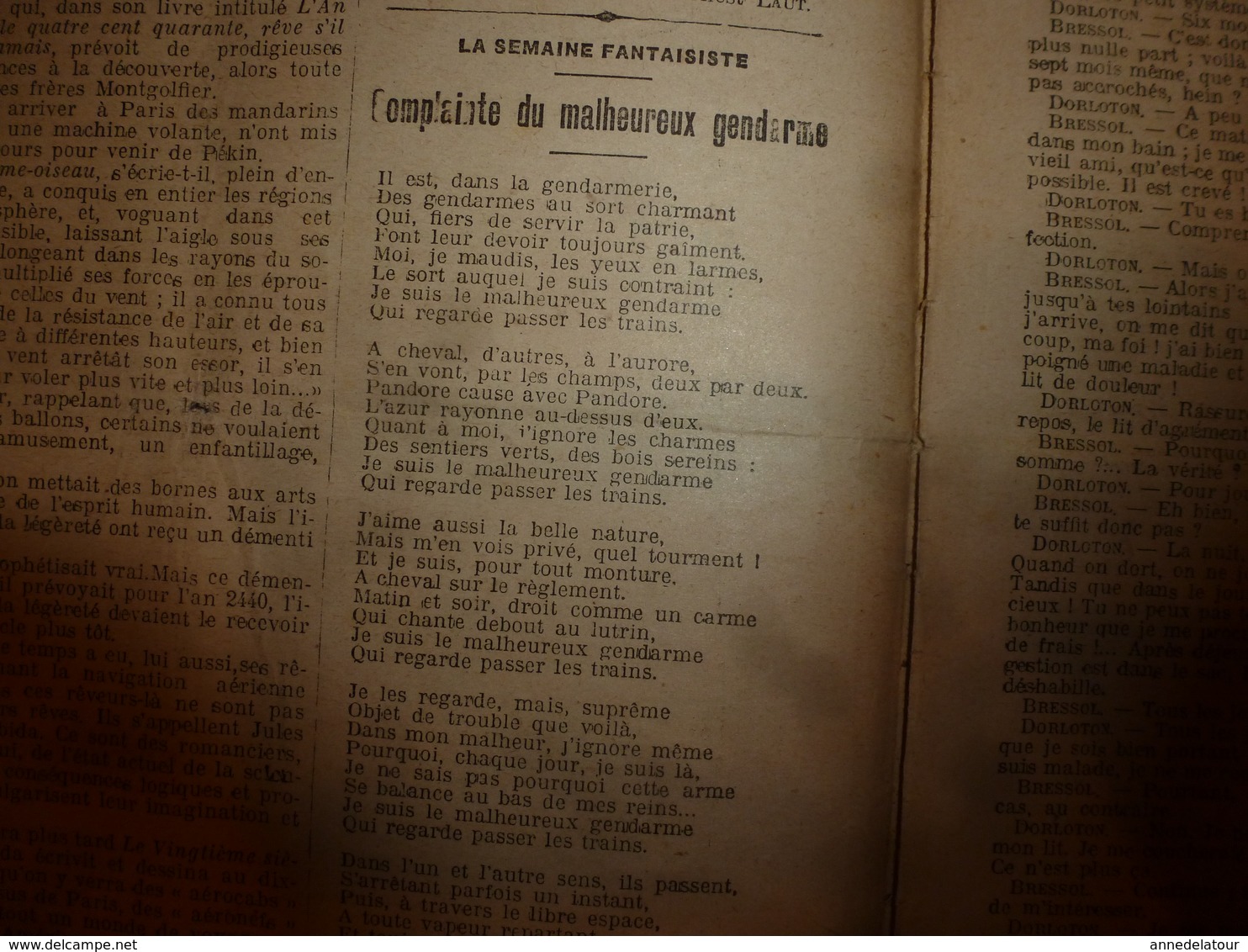 1908 LE PETIT JOURNAL:Aéroplane Wright aux Hunaudières;Supplice "TOREADOR",prison à Cherbourg;Complainte du gendarme;etc