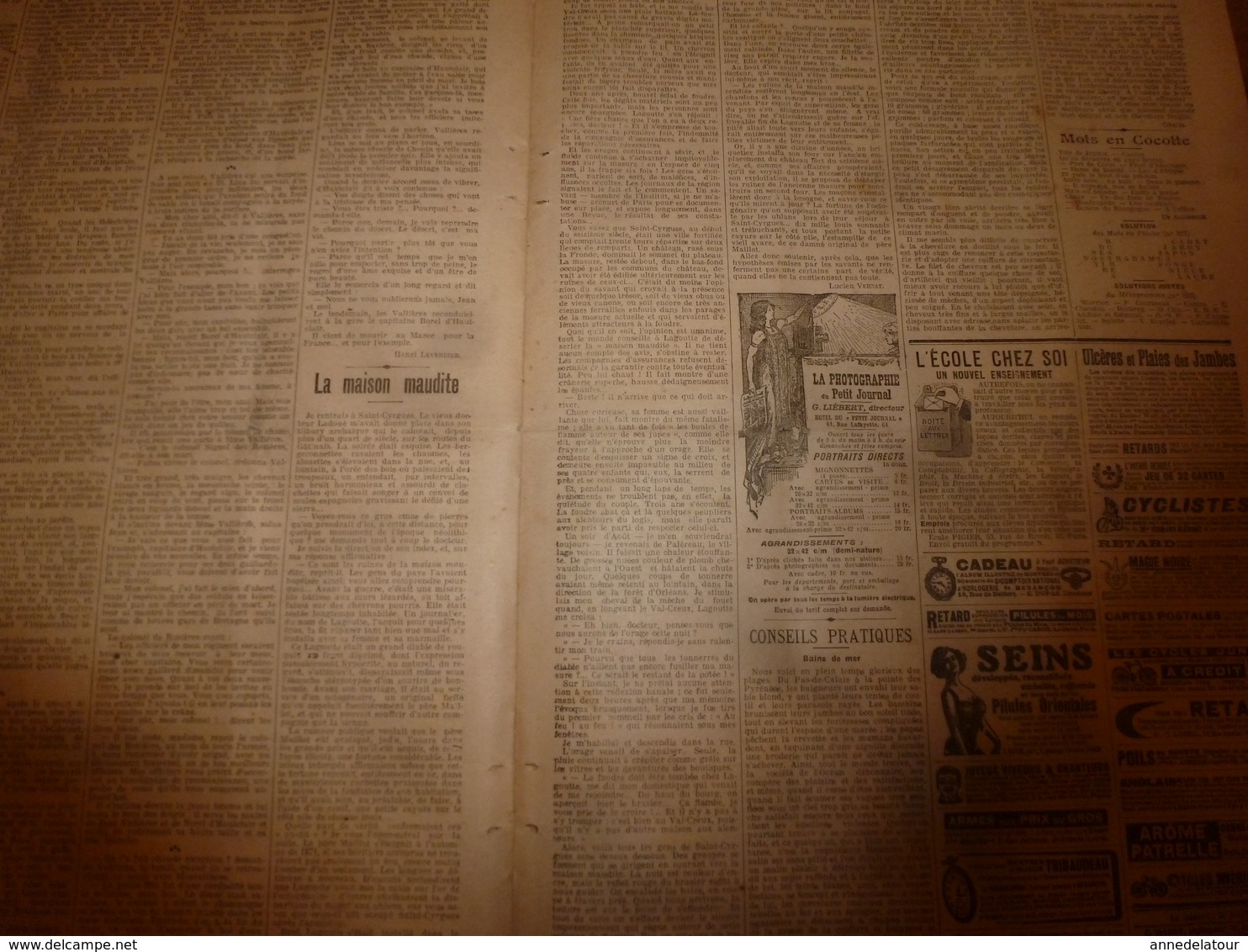 1908 LE PETIT JOURNAL:Aéroplane Wright aux Hunaudières;Supplice "TOREADOR",prison à Cherbourg;Complainte du gendarme;etc