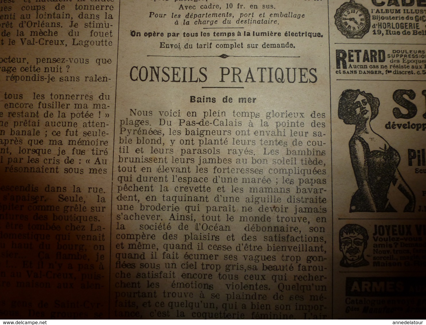 1908 LE PETIT JOURNAL:Aéroplane Wright aux Hunaudières;Supplice "TOREADOR",prison à Cherbourg;Complainte du gendarme;etc