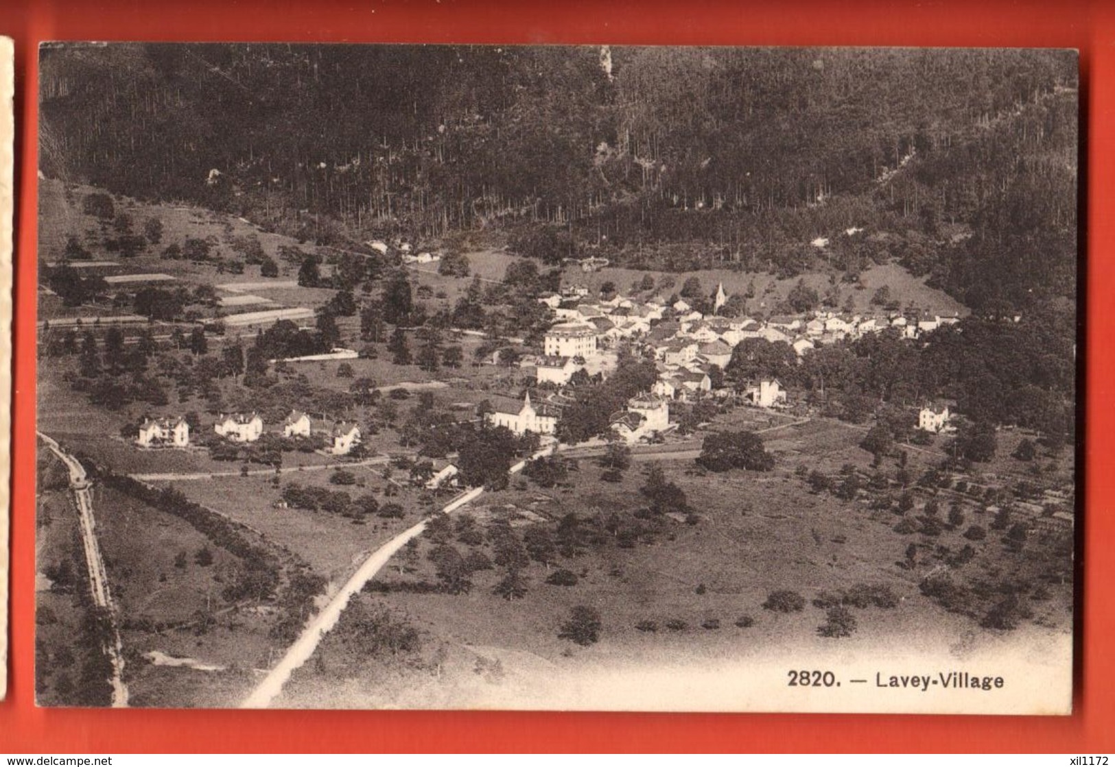 VAJ-04 Lavey-Village Le Collège. Circulé 1910. Phototypie 2820 - Lavey