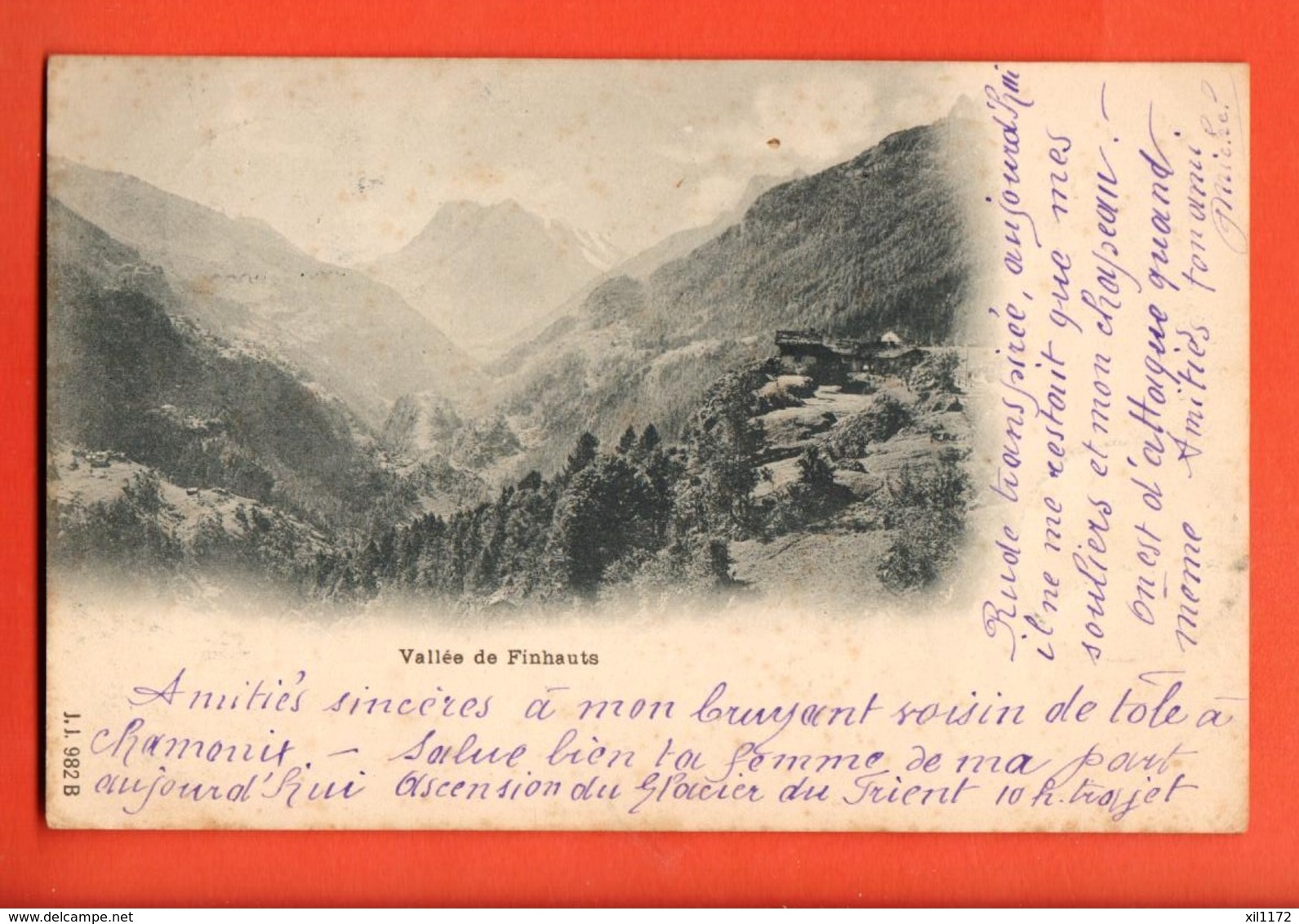 VAJ-12 Vallée De Finhaut. Précurseur.  Circulé 1900 .Jullien 982B - Finhaut