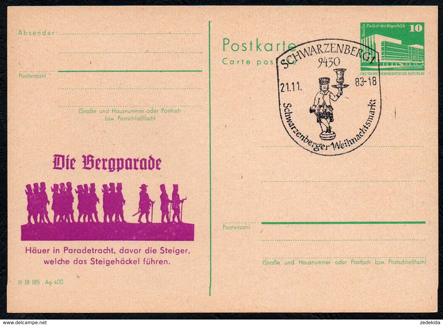 C1545 - Schwarzenberg - Privatpost Sonderstempel Die Bergparade - Private Postcards - Mint