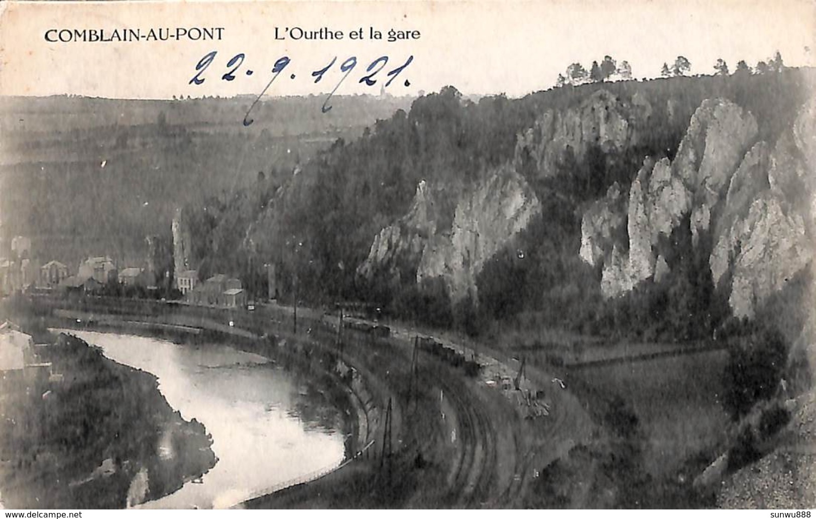 Comblain-au-Pont - L'Ourthe Et La Gare (1921, E. Delhaze) - Comblain-au-Pont