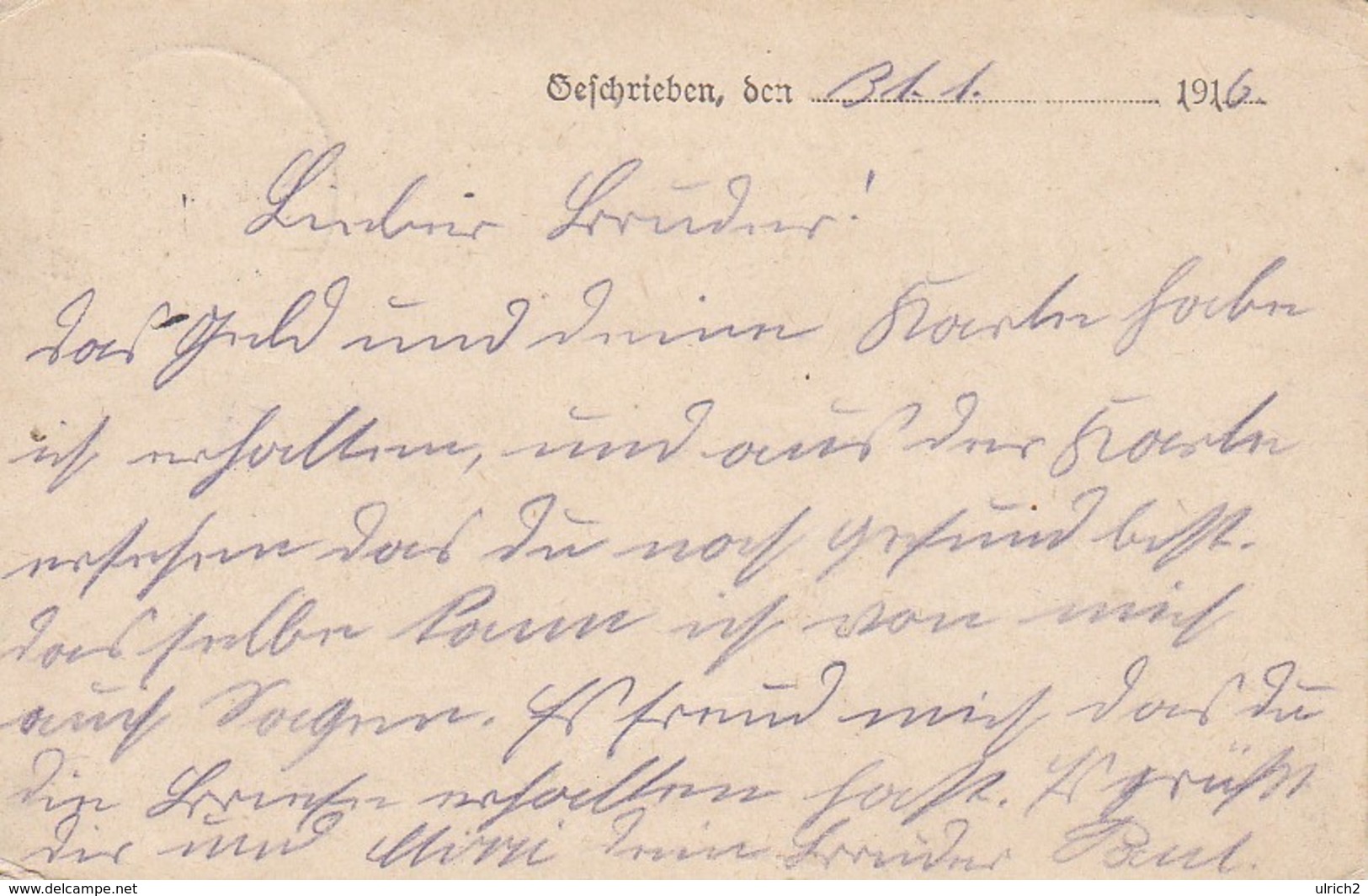 Feldpostkarte - 15. Landw. Div. Nach Leopoldau - 1916 (38566) - Briefe U. Dokumente