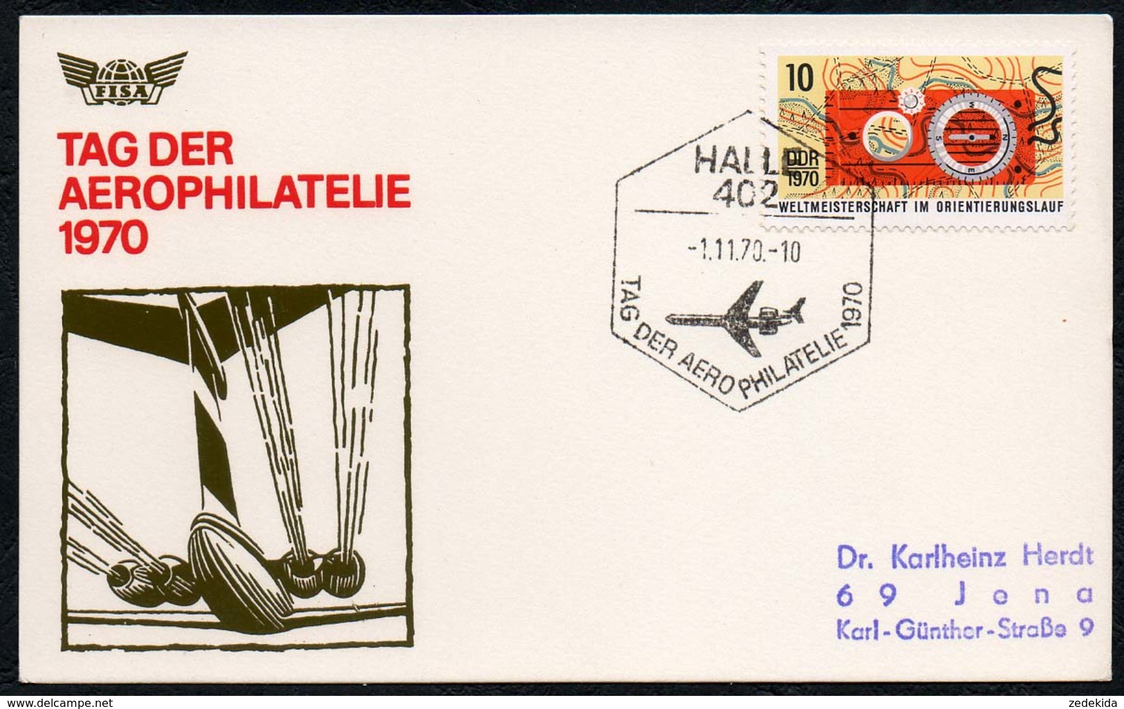 C1559 - TOP Halle - Tag Der Aerophilatelie - Sonderstempel - 1e Dag FDC (vellen)