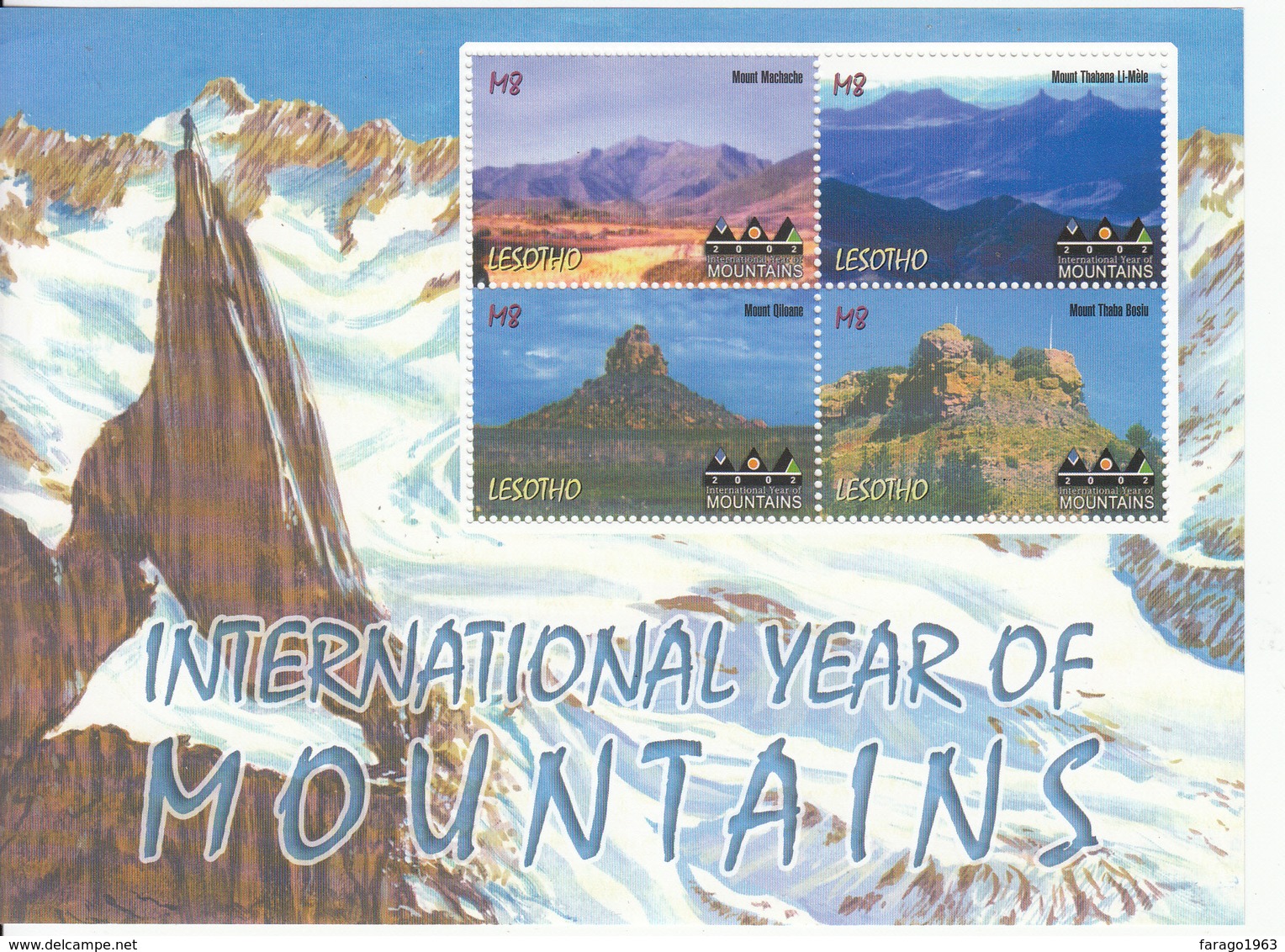 2002 Lesotho  Year Of Mountains Geography Geology Tourism  Complete Set Of 2 Sheets MNH - Lesotho (1966-...)