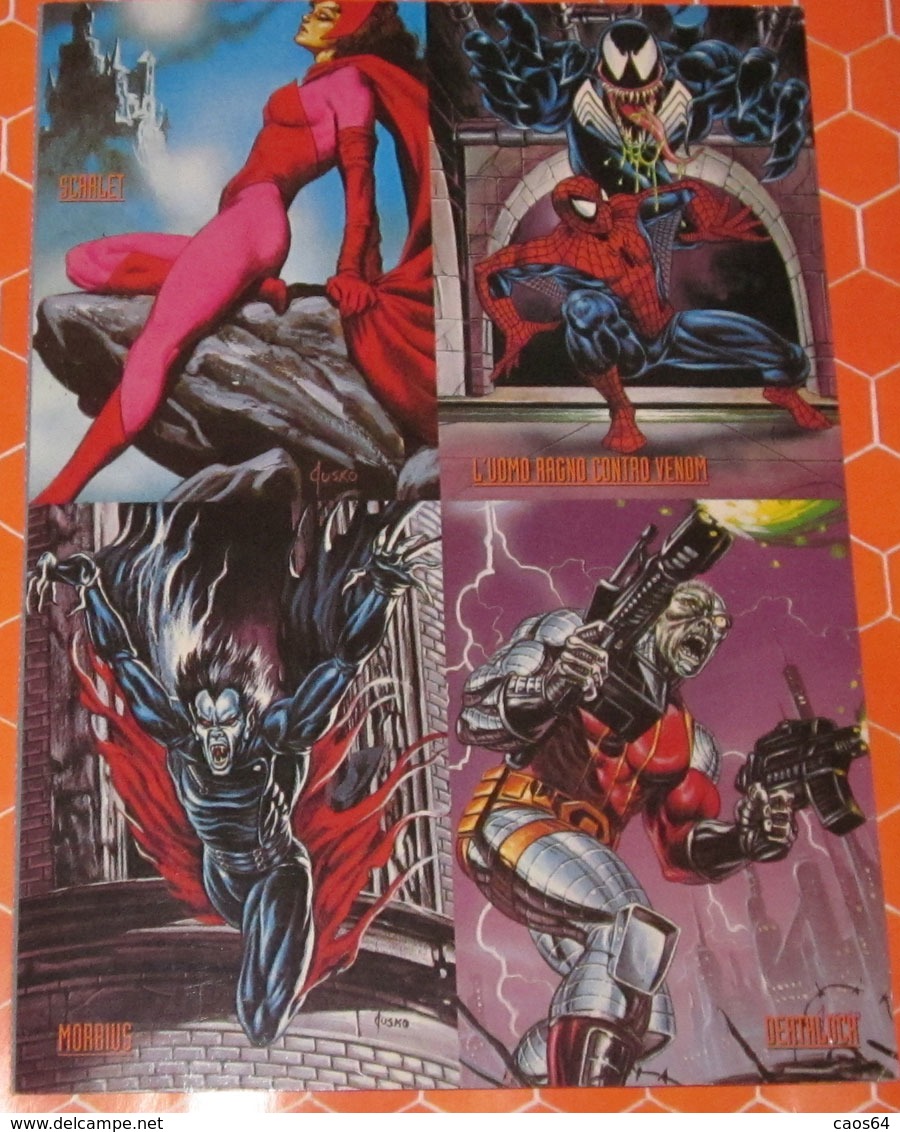 UOMO RAGNO VENOM SCARLET DEATHLOK MORBIUS 4 CARDS - Marvel