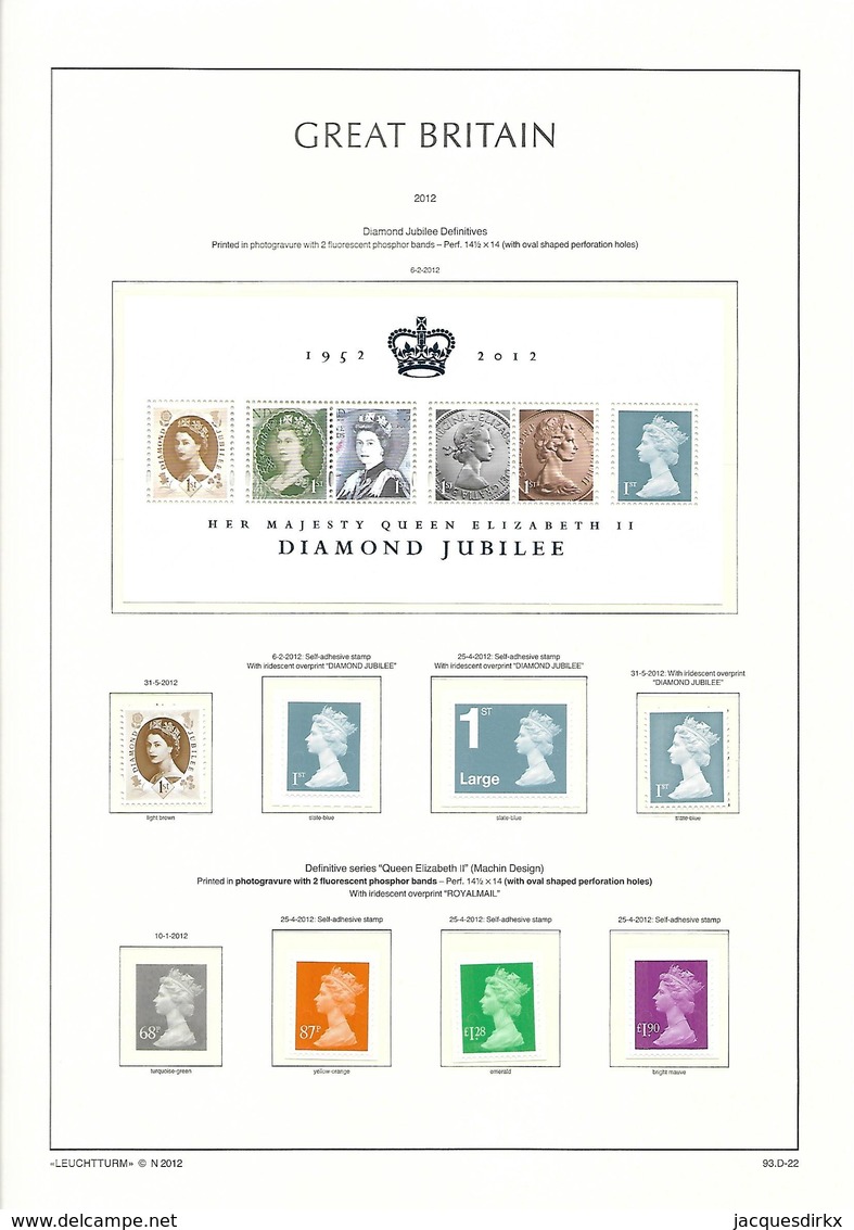 Engeland      .    Page With Stamps         .  **             .     Neuf SANS Charniere   .   /  .     MNH - Ongebruikt