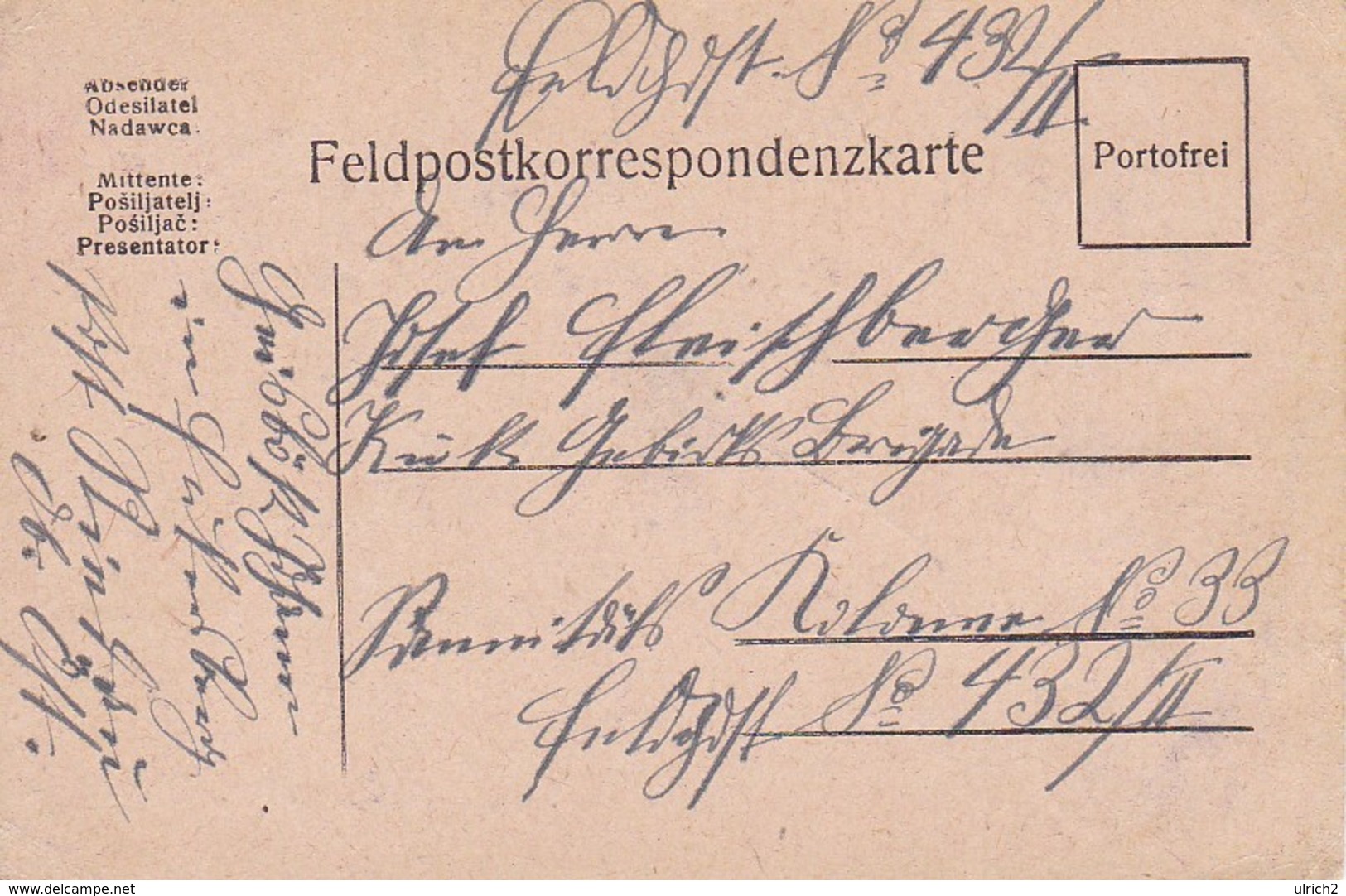 Feldpostkarte  Riedau Nach Feldpost 432 - 1917 (38570) - Briefe U. Dokumente