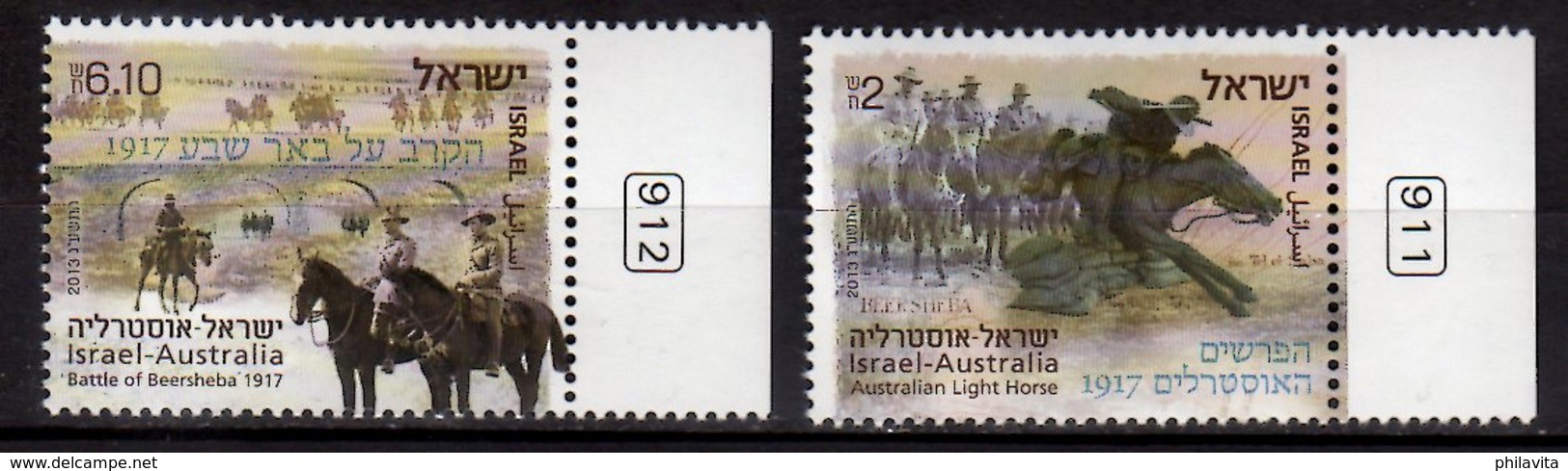 2013 Israel -Beersheba  Horses - Joint Issue With Australia - 2 V - Paper - MNH** MiNr. 2342 - 2343 - Gemeinschaftsausgaben