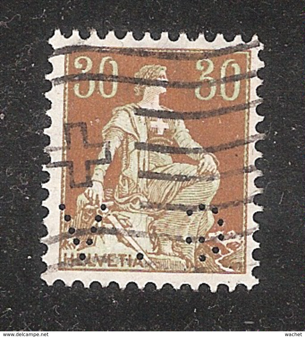 Perfin/perforé/lochung Switzerland No 100  1908-1933 - Hélvetie Assise Avec épée G.V  Gebrüder Volkar - Perfins