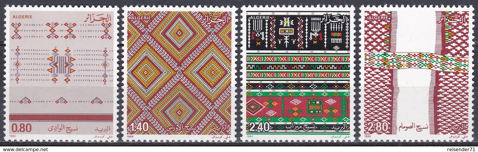 Algerien Algeria 1985 Kunsthandwerk Handicrafts Kultur Culture Teppichknüpfer Teppiche Carpets, Mi. 896-9 ** - Algerien (1962-...)