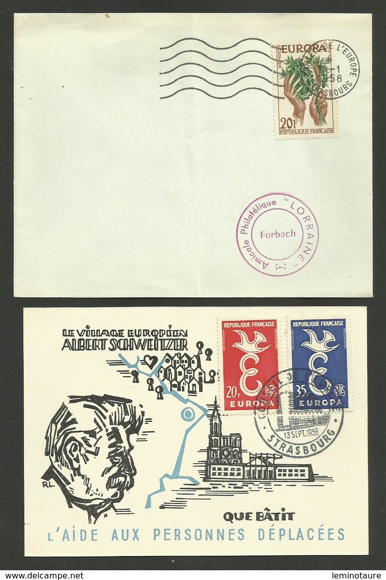 Lot 6 Enveloppes " CONSEIL DE L'EUROPE - STRASBOURG " Flammes & Cachets... Toutes Scannées - 1921-1960: Période Moderne