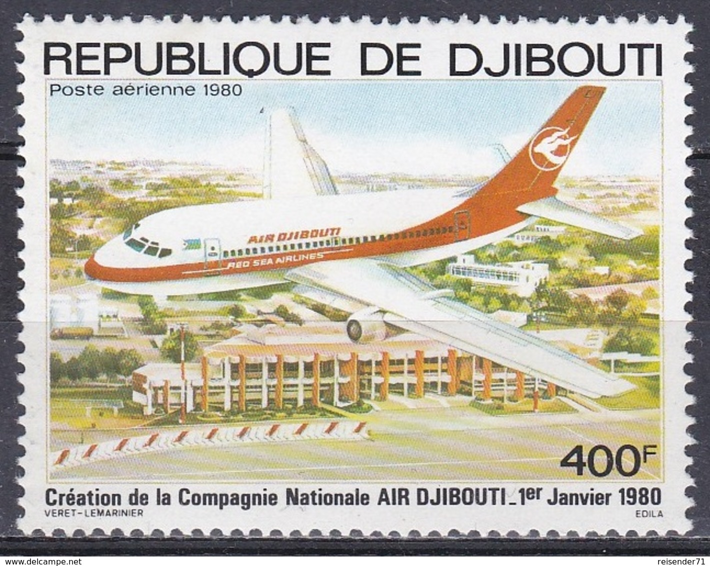 Dschibuti Djibouti 1980 Transport Luftfahrt Aviation Flugzeuge Aeroplanes Planes "Air Djibouti", Mi. 270 ** - Dschibuti (1977-...)