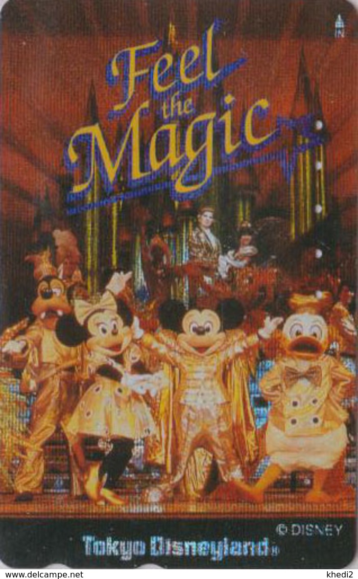 Télécarte Métal Or & Argent Japon / 110-182034 - DISNEY DISNEYLAND - FEEL THE MAGIC - Japan Silver & Gold Phonecard - Disney