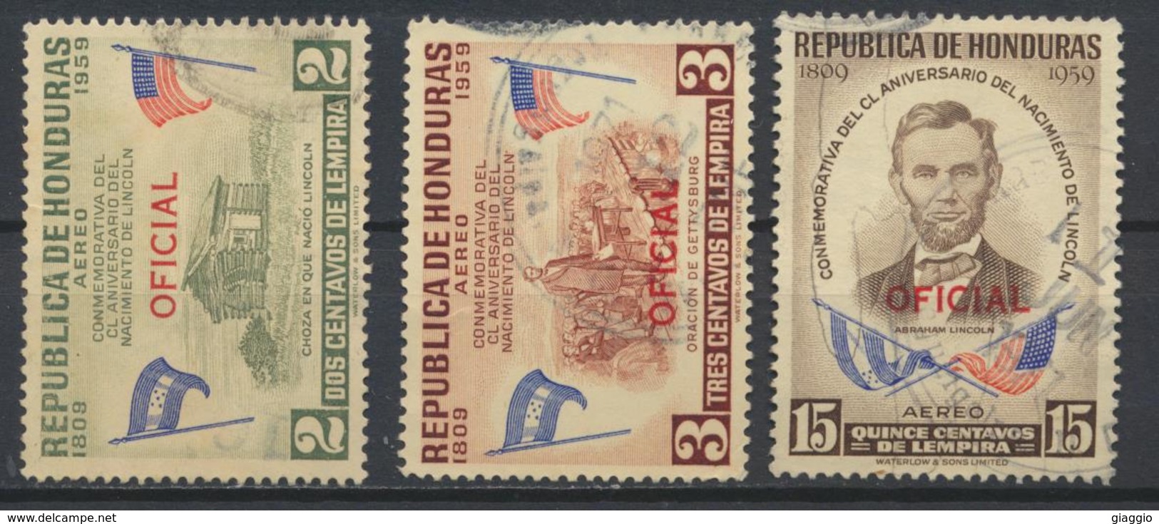 °°° HONDURAS - Y&T N°70/71/75 PA SERV. OFICIAL - 1959 °°° - Honduras