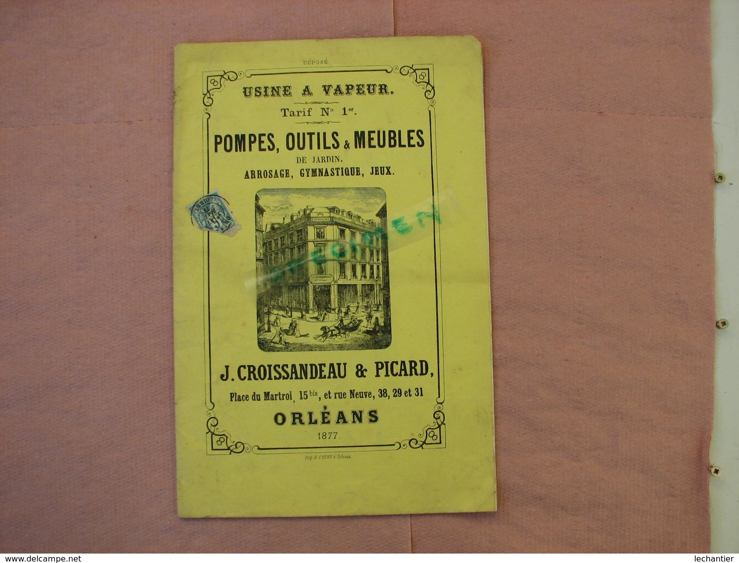 Orleans 1877 Pompes, Outils Et Meubles De Jardins,magnifique Catalogue 20 Pages Timbre D'expedition 5 Ct - Agriculture