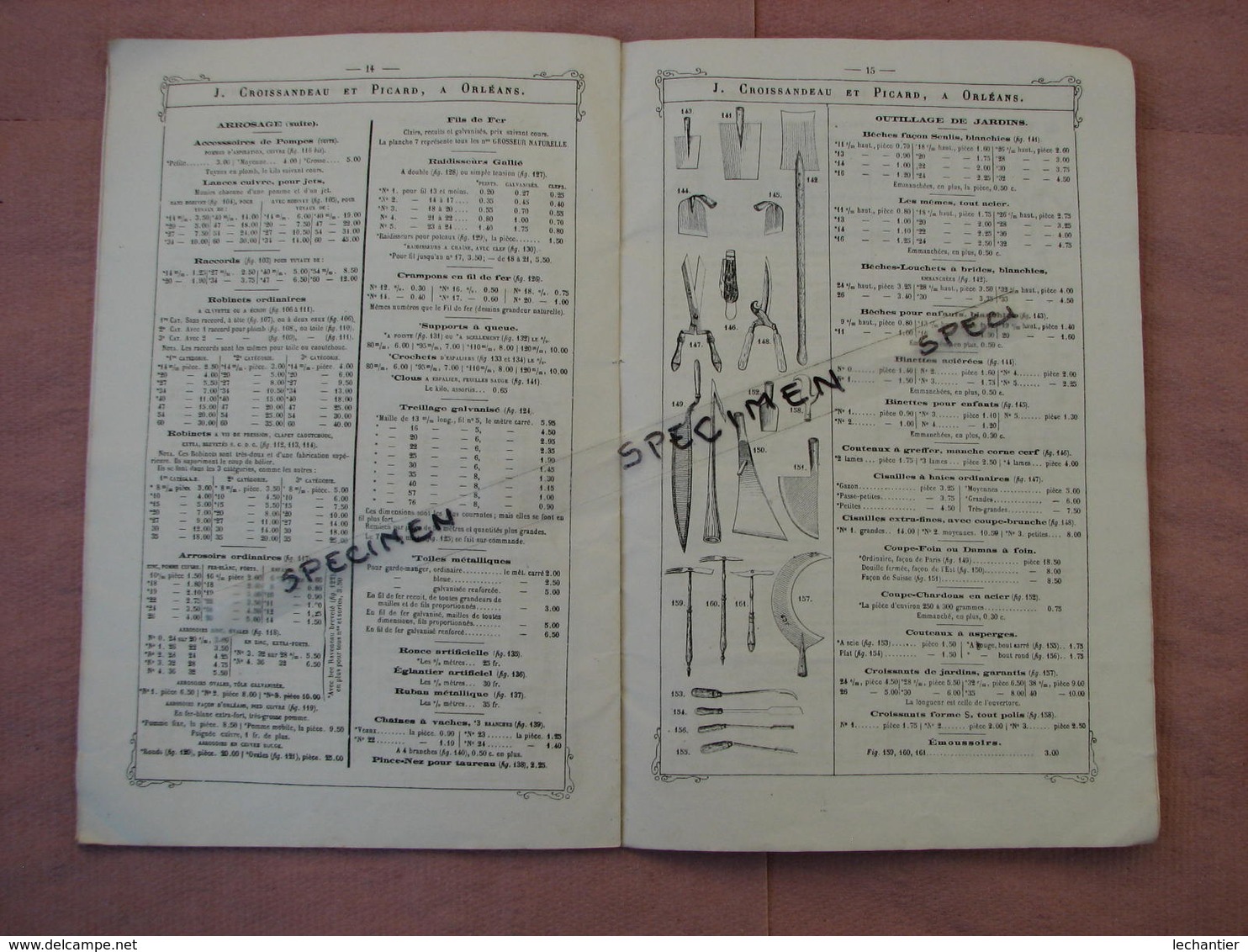 Orleans 1877 Pompes, Outils Et Meubles De Jardins,magnifique Catalogue 20 Pages Timbre D'expedition 5 Ct - Agriculture