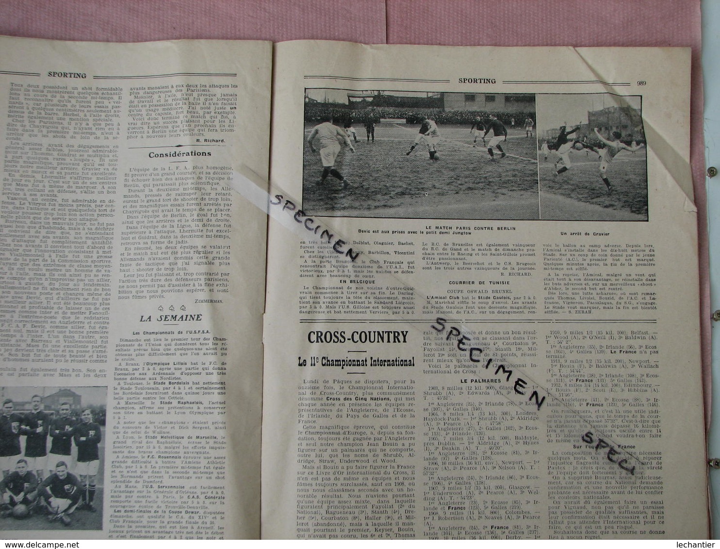 SPORTING N°122 mars 1913-N° 124 Avril 1913 revue de 14 pages 24X31 BE d'usage