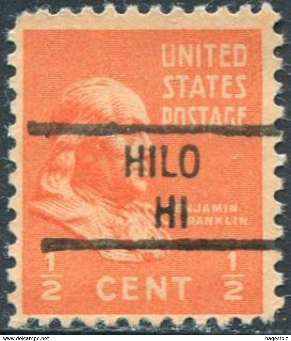 USA Territory Of Hawaii Local Precancel HILO Vorausentwertung Timbre Préoblitéré - Hawaii