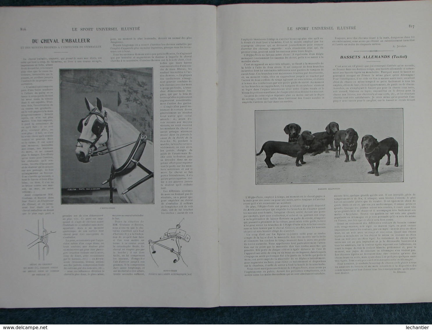 Le Sport Universel Illustré 1904-1906 Chevaux,Voile,Chiens,Canots Automobiles à Monaco -Droleries Sportves - Equitation