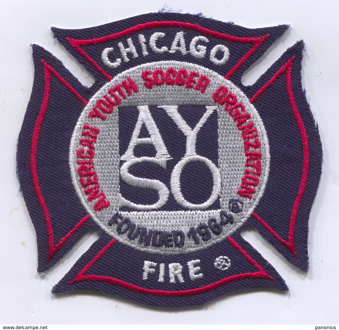 AYSO - American Youth Soccer Organization, Chicago Fire, Patch, D 80 X 75 Mm - Ecussons Tissu