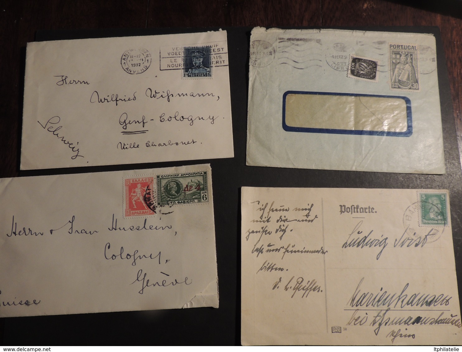 LOT DE 4 LETTRES  PORTUGAL GRECE ALLEMAGNE  BELGIQUE - Collections (without Album)