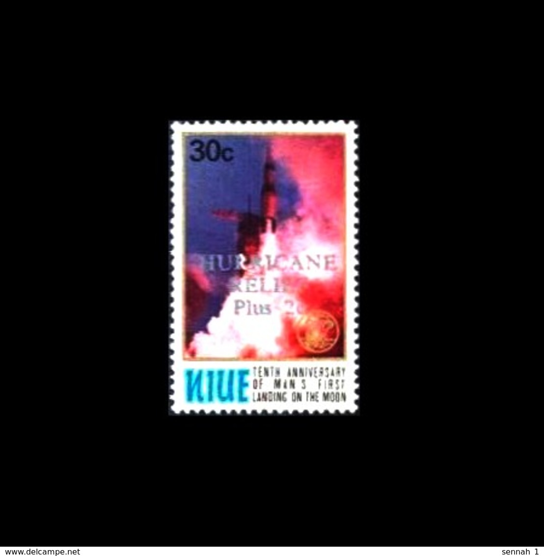 Niue: 'Apollo-11 In Space - Hurricane Overprint, 1980', Mi. 288; Yv. 261; Sc. B24 ** - Océanie