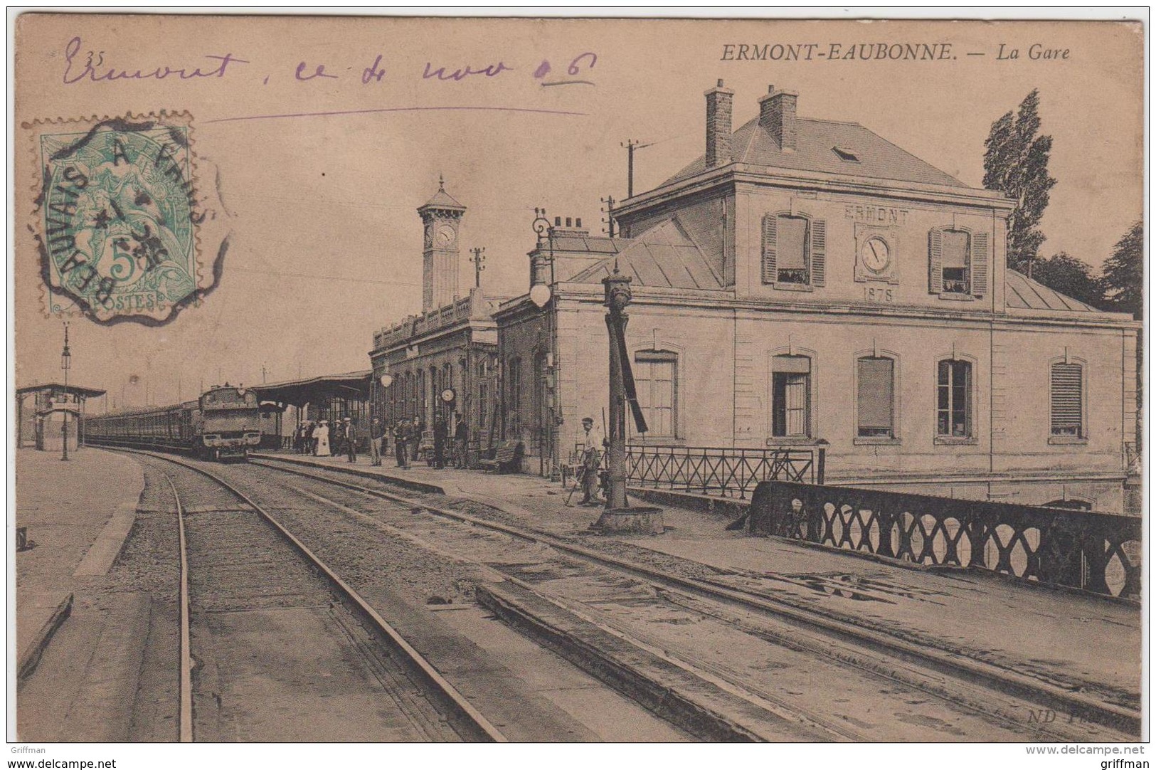 ERMONT EAUBONNE LA GARE 1906 TRAIN LOCOMOTIVE  TBE - Ermont-Eaubonne