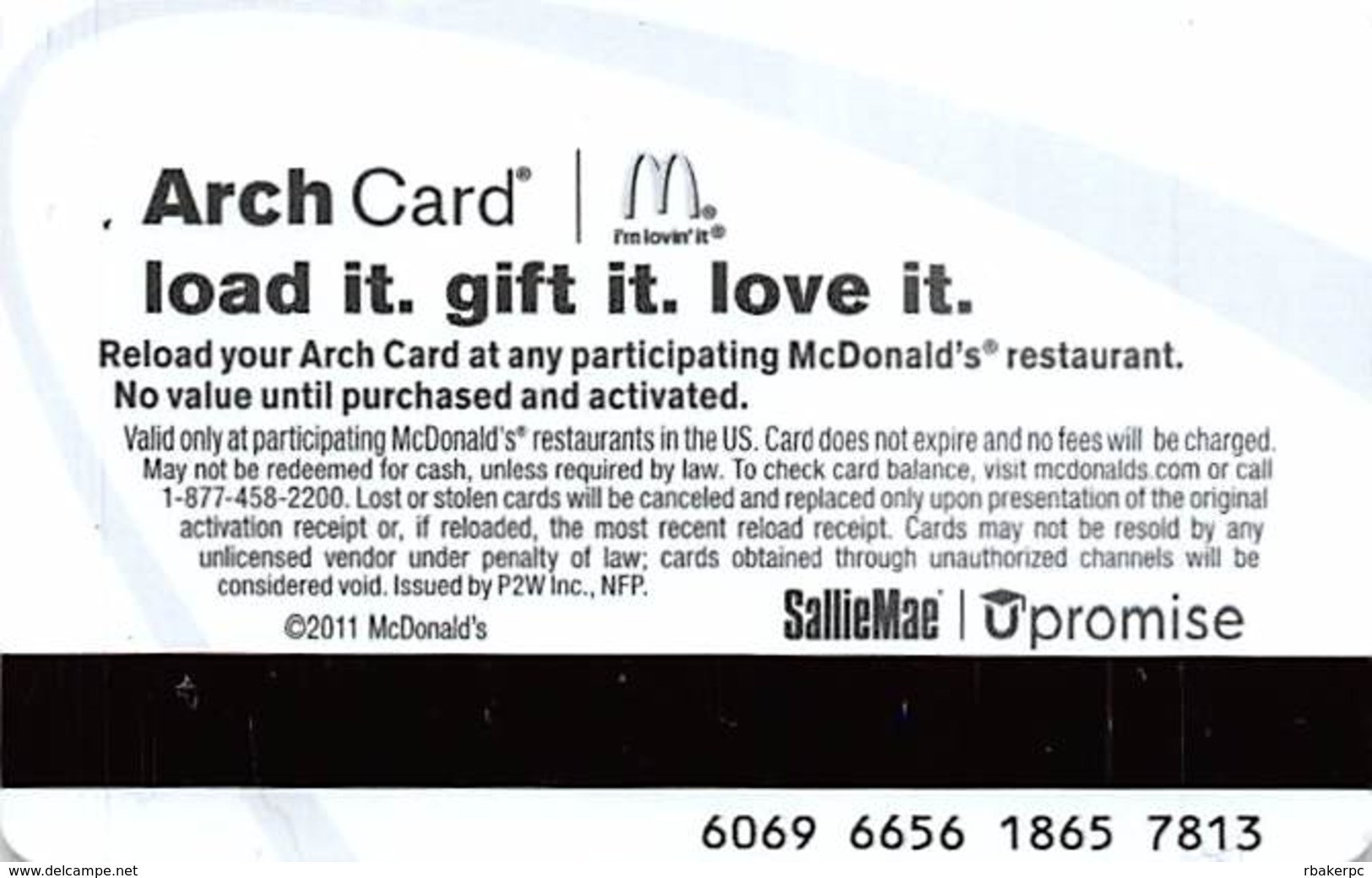 McDonalds Gift Card Copyright 2011 - Gift Cards