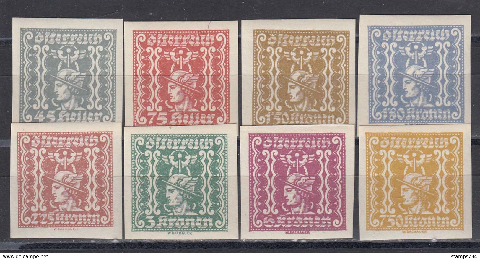 Austria 1921/22 - Zeitungsmarken: Merkurkopf, Mi-Nr. 409/16, MNH** - Neufs