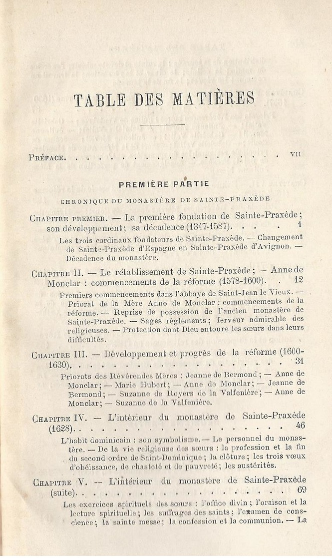 1876 Le Monastère De Sainte-Praxède à Avignon: Sa Chronique, Les Vies D'un Grand Nombre De Religieuses Et L'historique.. - 1801-1900