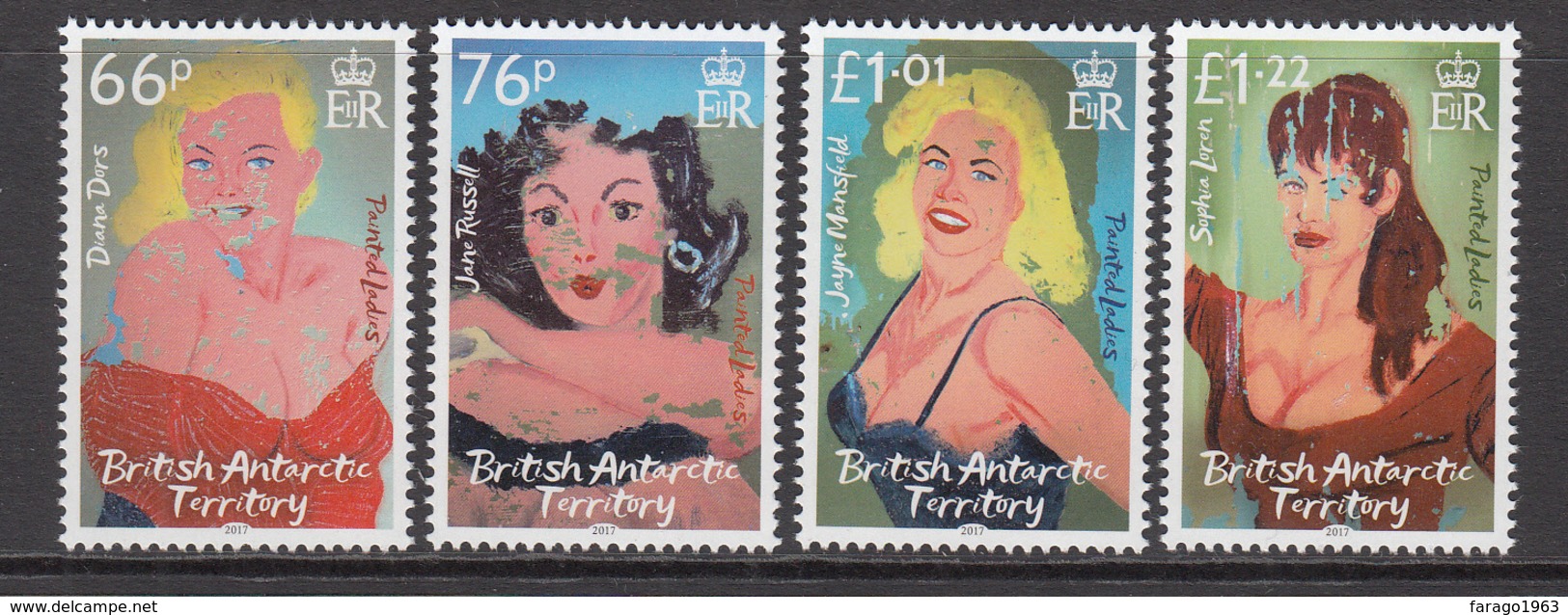 2017 British Antarctic Territory Female Pin Up Stars Complete Set Of 4  MNH  @FACE VALUE - Neufs