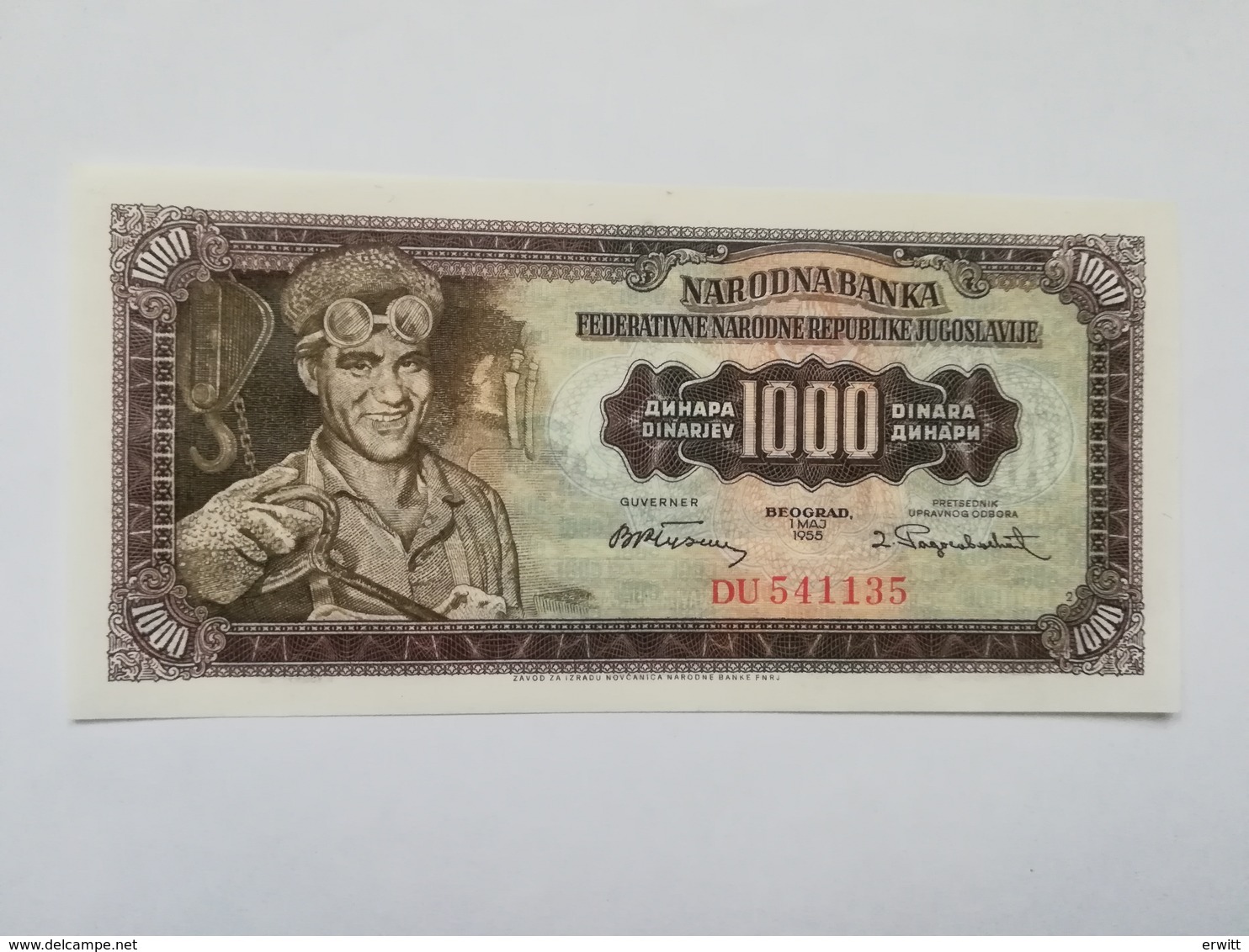 JUGOSLAVIA 1000 DINARI 1955 - Jugoslavia