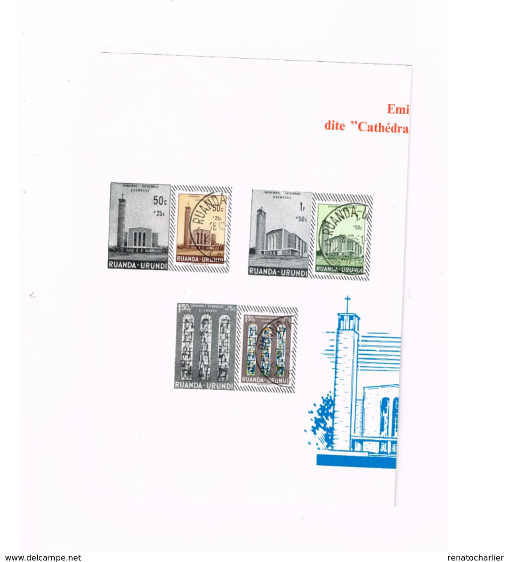 Cathédrale D'Usumbura Sur Feuillet De La Poste. Yvert 225/30 - Oblitérés