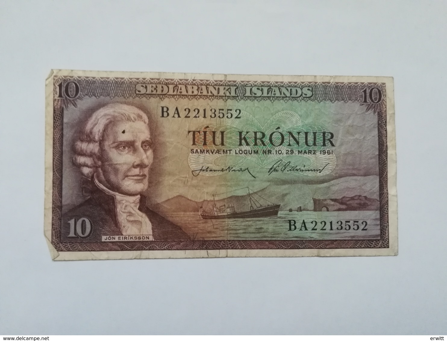 ISLANDA 10 KRONUR 1961 - Islandia