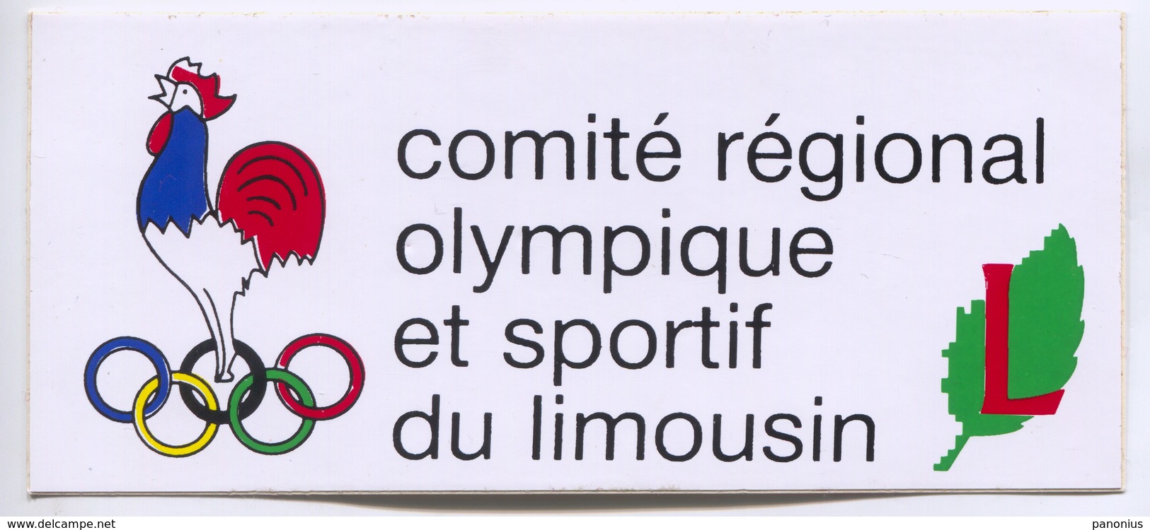 OLYMPIC OLYMPIADE COMMITTEE - Limousin France, Regional, Sticker Autocollant, D 120 X 55 Mm - Apparel, Souvenirs & Other